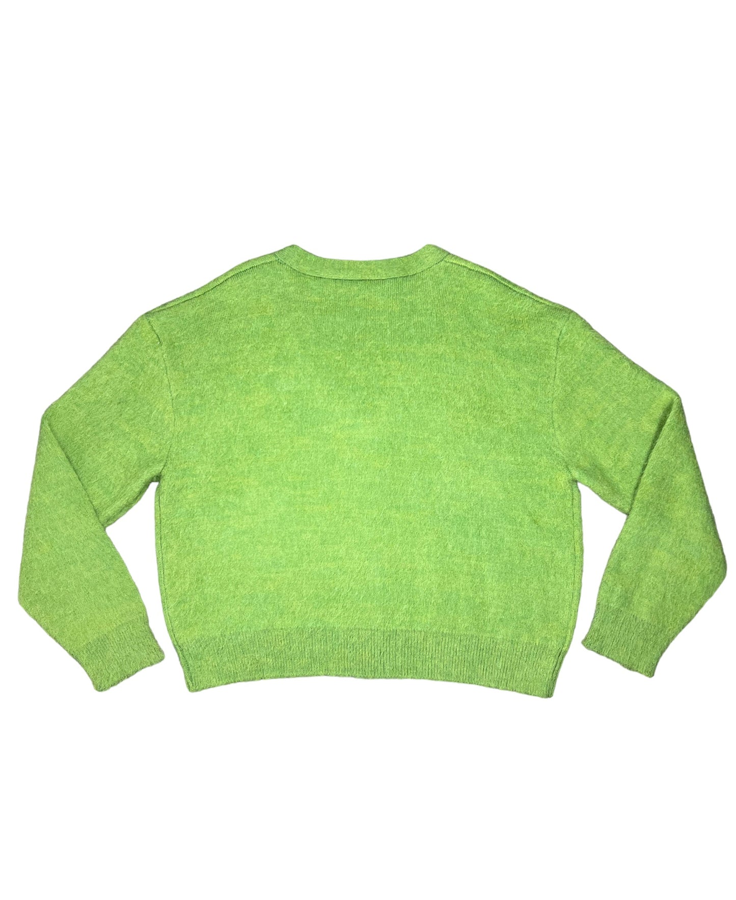 PISTACHIO GREEN MOHAIR CARDIGAN