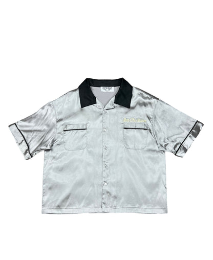 SILVER SATIN GUNSLINGERS BOWLING SHIRT