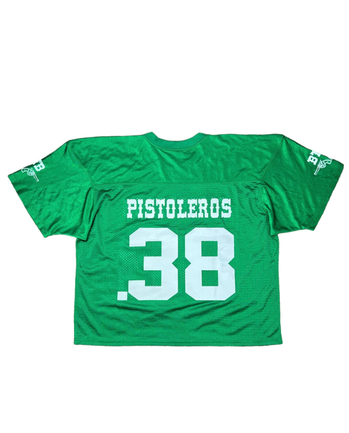 KELLY GREEN .38 PISTOLEROS FOOTBALL JERSEY